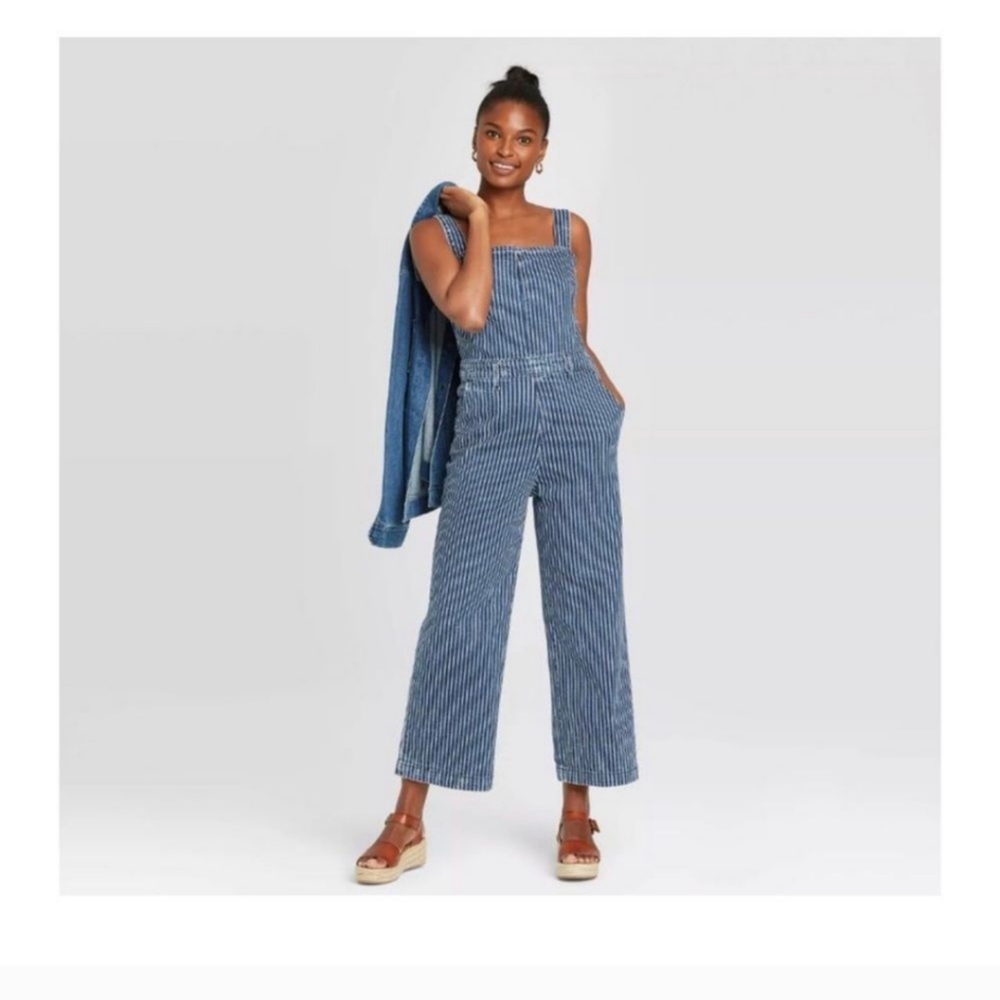 Universal Thread Striped Denim Jumper - image 3